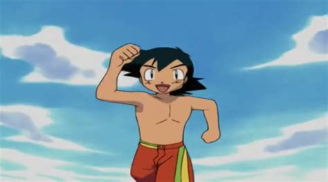 pokemon ash shirtless|Shirtless Ash is primed and ready to take a dip – .